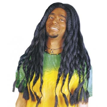 Rasta verkleed herenpruik met zwarte dreadlock - Herenprui.., Verzenden, Nieuw