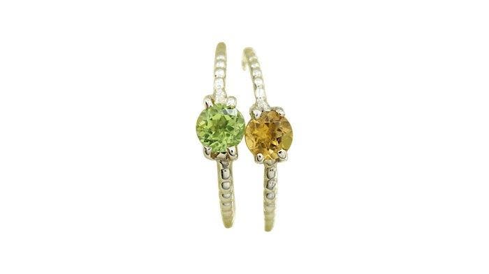 Ring - 9 kt. Witgoud - 2.00ct. tw. Olivijn - Citrien, Sieraden, Tassen en Uiterlijk, Ringen