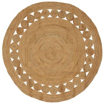 vidaXL Vloerkleden Naturel Ø 180 cm Jute, Huis en Inrichting, Stoffering | Tapijten en Kleden, Verzenden, Nieuw, Bruin