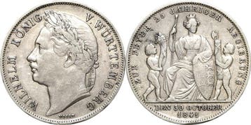 Gulden 1841, Wuerttemberg Wilhelm I 1816-1864, Verzenden