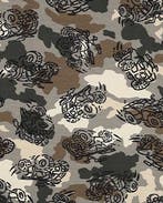 French Terry Camo Quads Taupe, Hobby en Vrije tijd, Stoffen en Lappen, Nieuw, Grijs