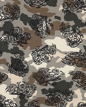 French Terry Camo Quads Taupe, Hobby en Vrije tijd, Stoffen en Lappen, Grijs, Nieuw