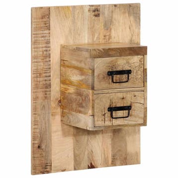 vidaXL Nachtkastje 60x32x80 cm massief ruw mangohout, Verzenden, Nieuw, Hout