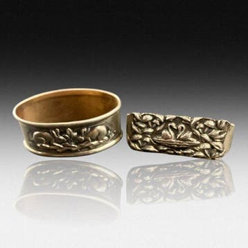 Servetring (2) - Zilver - Zilveren servetringen (12 g), Antiek en Kunst