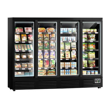 GGM Gastro | Supermarkt-wandkoelmeubel - 2520mm - 4 glazen |, Verzenden, Nieuw
