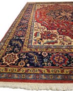 Groot Perzisch tapijt Heriz 250x350 wollen vloerkeed, 200 cm of meer, Zo goed als nieuw, Rechthoekig, Blauw