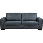 Leren bank Enjoy - 3 zits - Kenia Denim (blauw) - Poten, Huis en Inrichting, Banken | Bankstellen, Nieuw, Ophalen of Verzenden