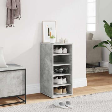 vidaXL Schoenenkast 31,5x35x70 cm bewerkt hout betongrijs, Verzenden, Nieuw