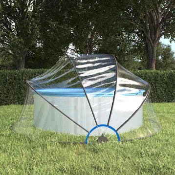 vidaXL Zwembadoverkapping rond 315x158 cm PVC, Verzenden, Nieuw