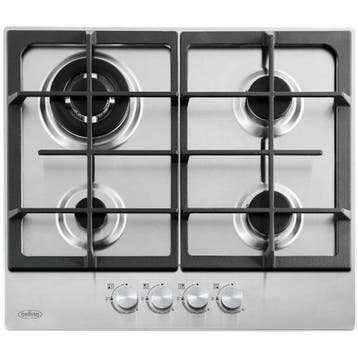 Belling GHU603CI Gaskookplaat 60 cm roestvrijstaal, Witgoed en Apparatuur, Kookplaten, Nieuw, Inbouw, Gas, 4 kookzones
