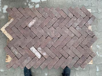 Oud gebakken dikformaten Zaandam (op pallets)..., Ophalen of Verzenden, Gebruikt, Klinkers