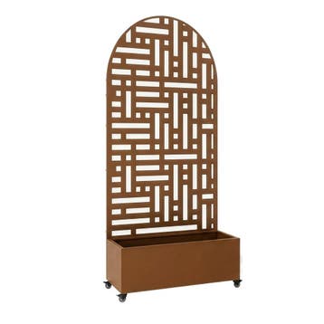 Plantenbak met privacyscherm Bernalda 190x82x38 cm bruin cas, Verzenden, Nieuw