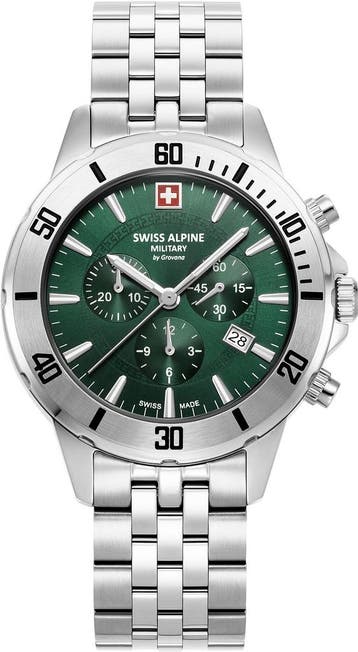 Swiss Alpine Military 7024.9134 Cruiser chronograaf horloge, Overige merken, Staal, Verzenden, Polshorloge