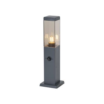 Buitenlamp donkergrijs met smoke glas 45cm IP44 met, Verzenden, Nieuw