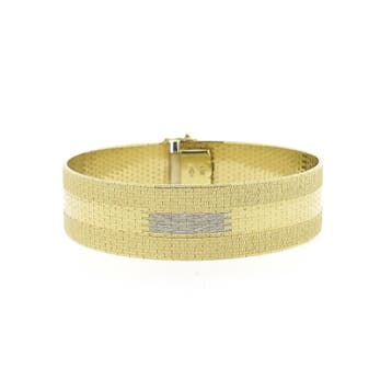Exclusief vintage brede gouden armband (Schakelarmband), Ophalen of Verzenden, Gebruikt, Goud, Goud