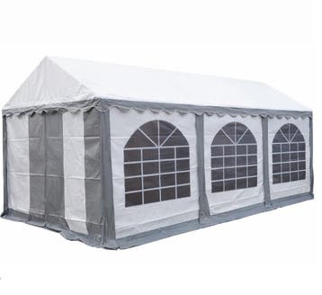 Premium Partytent PVC 5x6x2 mtr in Wit-Grijs (5x6 meter), Verzenden, Nieuw, 2 meter of meer, Partytent