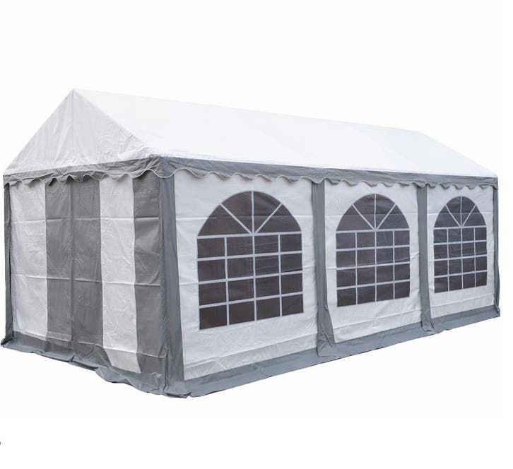 Premium Partytent PVC 5x6x2 mtr in Wit-Grijs (5x6 meter), Tuin en Terras, Partytenten, Partytent, Nieuw, 2 meter of meer, Verzenden
