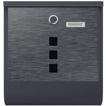 Brievenbus Zwart/Zilver Staal 30,5x10x33,5cm (Brievenbussen), Verzenden, Nieuw