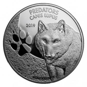 Congo Predators Canis Lupus Wolf 1 oz 2019 (15.000 oplage), Verzenden, Overige landen, Losse munt, Zilver