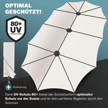Dubbele Parasol Crème met UV-bescherming 80+, Verzenden, Nieuw