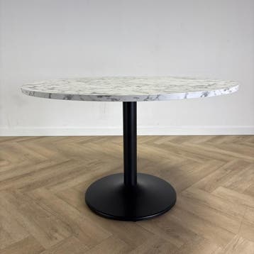 ronde vergadertafel / eetkamertafel Ø 120 cm, zwart - marmer, Ophalen of Verzenden, Gebruikt, Bureau