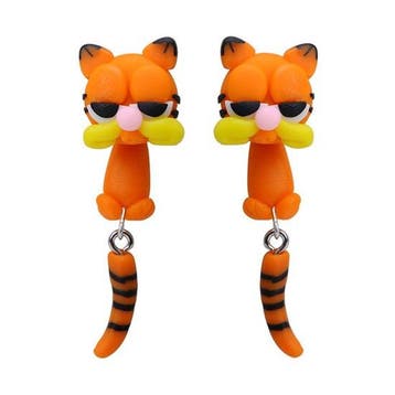 Fako Bijoux - Oorbellen - Dansende Kat - Oranje, Verzenden, Nieuw