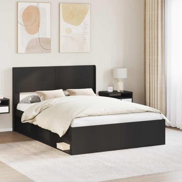 vidaXL Hoofdbord Zwart PB, Verzenden, Nieuw, Zwart, Hout