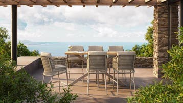 4 Seasons Outdoor Tramonti barset latte met Prado tafel 200, Tuin en Terras, Tuinsets en Loungesets, Ophalen of Verzenden, Nieuw