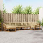 vidaXL Buiten bankenset met kussen 7 pcs Natuurlijk en Beige, Verzenden, Nieuw