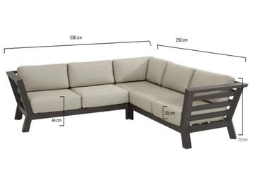 Meteoro hoek loungeset 3-delig antraciet 4 Seasons Outdoor, Tuin en Terras, Ophalen of Verzenden, Nieuw, Aluminium