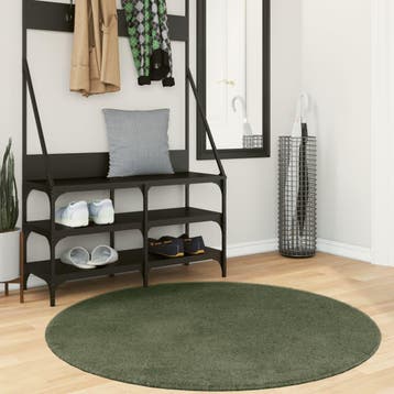 vidaXL Vloerkleed HUARTE laagpolig zacht wasbaar Ø 120 cm, Verzenden, Nieuw, Groen