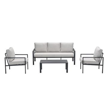 Garden Impressions Durban loungeset 4-delig - donker grijs -, Verzenden, Nieuw