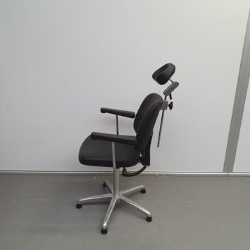 Retro behandelstoel - zwart leder, Ophalen of Verzenden