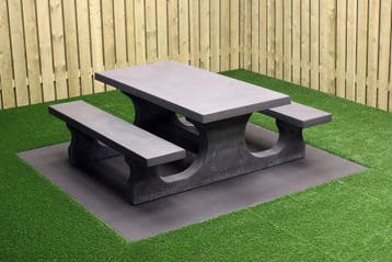 Rockwood® Betonnen Picknickset Antraciet 1.80m, Ophalen of Verzenden, Nieuw, Rechthoekig, Hout