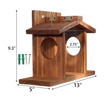 Houten Eekhoorn Voederbak – Hangend Voederhuis Tuin, Verzenden, Nieuw