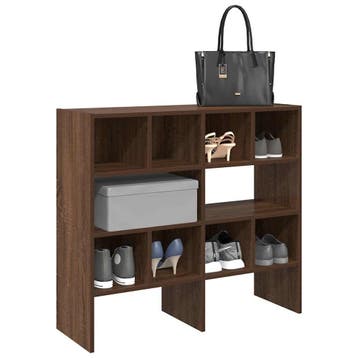 vidaXL Schoenenrekken 2 st stapelbaar 89,5x30x40 cm bruin, Verzenden, Nieuw