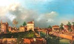 École européene (XX) - Padova: Veduta di Porta Portello, Antiek en Kunst, Kunst | Schilderijen | Klassiek