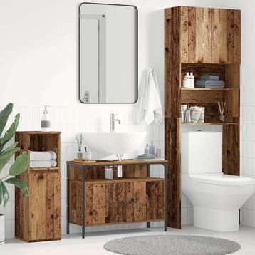 vidaXL Badkamertenk te kast Oud hout 80 x 30 x 60 cm Bewerkt, Verzenden, Nieuw