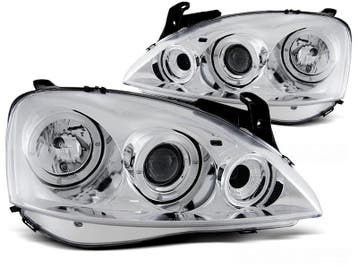 Koplampen Opel Corsa C Angel Eyes chroom, Ophalen of Verzenden, Nieuw