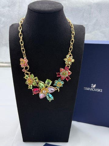 Swarovski - Verguld, Swarovski-kristal - Halsketting -