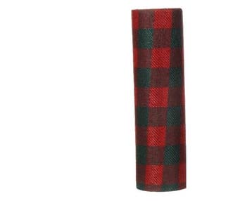Decostof tafelloper tartan rood-groen grote blokken, Ophalen of Verzenden, Nieuw
