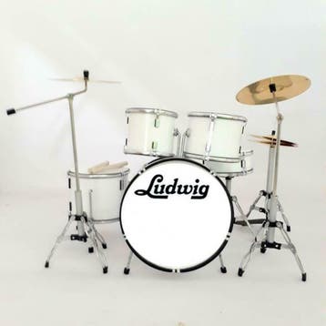 Miniatuur decoratief Ludwig wit drumstel, Ophalen of Verzenden, Nieuw, Overige typen