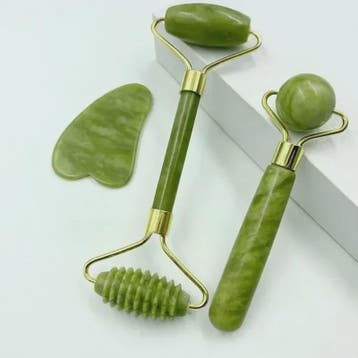 Natuurlijke Jade Roller & Gua Sha Set - Gezichts-, Lichaams-, Verzenden, Nieuw