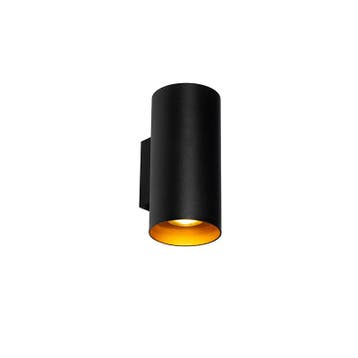 Design wandlamp zwart met goud GU10 50mm - Sab, Huis en Inrichting, Lampen | Wandlampen, Verzenden, Nieuw, Design