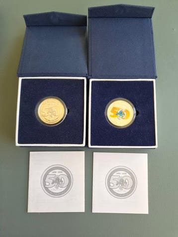 België. 5 Euro 2008 Les Schtroumpfs (2 coins incl. 5 Euro