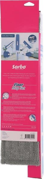 Sorbo Floor Mop Set - RVS Steel - Microvezel Dweil - Steel, Ophalen of Verzenden, Zo goed als nieuw