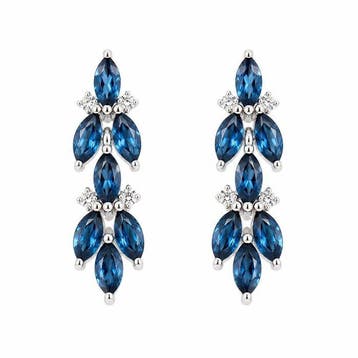 Zonder minimumprijs - Oorbellen Verguld Topaas - Diamant -, Sieraden, Tassen en Uiterlijk, Nieuw