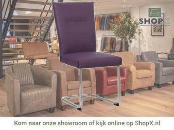 Leren eetkamerstoel Retro - Toledo Aubergine (paars) -, Huis en Inrichting, Stoelen, Overige kleuren, Nieuw, Leer, Ophalen of Verzenden