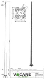 10 meter heavy duty conische stalen lantaarnpaal met voe..., Nieuw