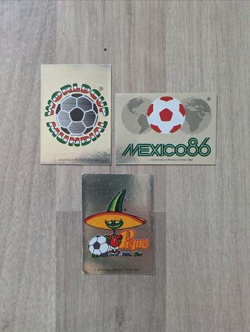 1986 Panini Mexico 86 World Cup Badges numéro 1/2/3 Niet, Verzamelen, Nieuw